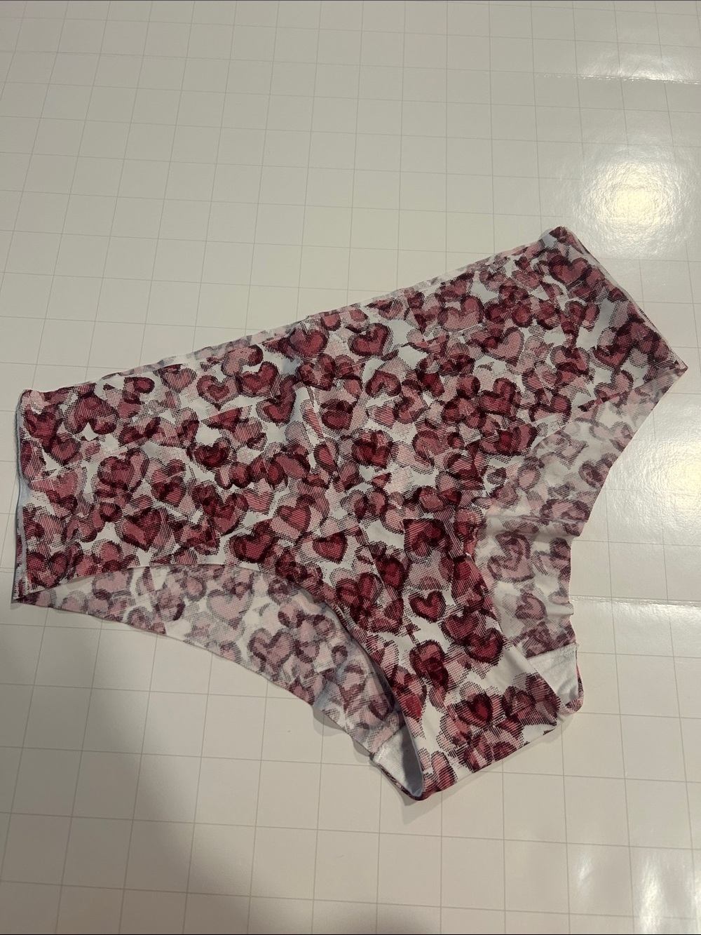 DKNY laser cut panties White - Pink /  Ted hearts S